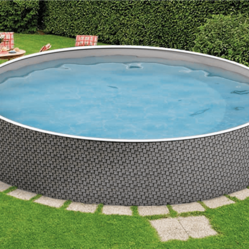 PISCINA EM AÇO AZURO IMITAÇAO DE RATTAN 360x120