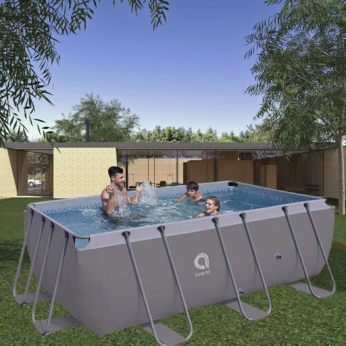 PISCINA RETANGULAR STEEL FRAME 4X2X1M