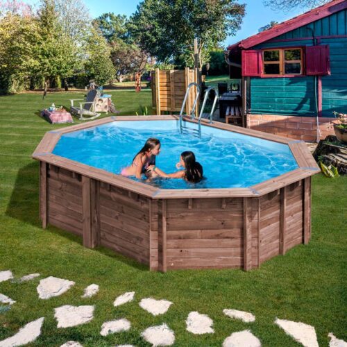 PISCINA OVALADA BAMBU MADEIRA