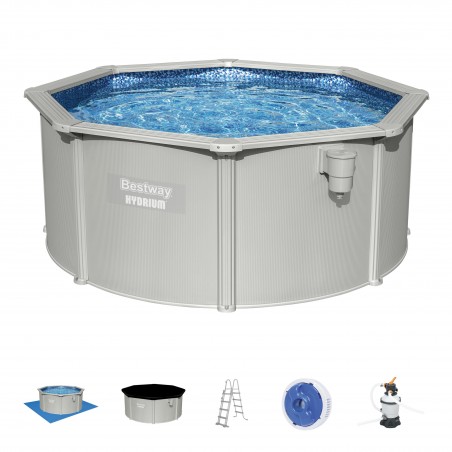 PISCINA BESTWAY - AÇO REDONDO CINZA 3,60 X 1,20M - FILTRAGEM DE AREIA - Image 9